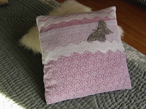 coussin papillon argent